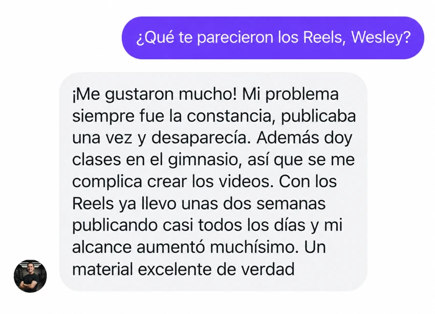 Testimonio de cliente traducido al español, mensaje 2